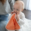 image:imageDr Browns Lovey Blanket with Teether Ring and HappyPaci 100 Silicone OnePiece Pacifier Soothing Security Blanket Set for Baby Peach Suns 0mPeach Sun