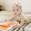 image:imageDr Browns Lovey Blanket with Teether Ring and HappyPaci 100 Silicone OnePiece Pacifier Soothing Security Blanket Set for Baby Peach Suns 0mPeach Sun