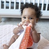 image:imageDr Browns Lovey Blanket with Teether Ring and HappyPaci 100 Silicone OnePiece Pacifier Soothing Security Blanket Set for Baby Peach Suns 0mPeach Sun