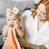 image:imageDr Browns Lovey Blanket with Teether Ring and HappyPaci 100 Silicone OnePiece Pacifier Soothing Security Blanket Set for Baby Peach Suns 0mPeach Sun