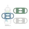 image:imageDr Browns Milestones 100 Silicone Baby Bottle Handles WideNeck Light Blue Green Gray 3 Pack 4mBlue  Gray  Green