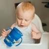 image:imageDr Browns Milestones Cheers 360 Spoutless Transition Cup with Handles Travel Friendly and Leak Free Sippy Blue Animals 7 oz200 mL BPAFree 6m 1PackBlue Animals  7 oz