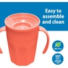 image:imageDr Browns Milestones Cheers 360 Spoutless Transition Cup with Handles Travel Friendly and Leak Free Sippy for Babies and Toddlers Pink BPAFree 7 oz200 mL 6mCoral