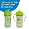 image:imageDr Browns Milestones Insulated Sippy Cup with Straw and Handles SpillProof Tumbler with Lid 2Pack Blue amp Green 10 oz300 mL BPA Free 12mBlue  Green