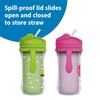 image:imageDr Browns Milestones Insulated Sippy Cup with Straw and Handles SpillProof Tumbler with Lid 2Pack Blue amp Green 10 oz300 mL BPA Free 12mGreen  Purple