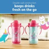 image:imageDr Browns Milestones Insulated Sippy Cup with Straw and Handles SpillProof Tumbler with Lid 2Pack Pink 10 oz300 mL BPA Free 12m2 Count Pack of 1