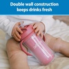 image:imageDr Browns Milestones Insulated Sippy Cup with Straw and Handles SpillProof Tumbler with Lid PinkCoral 10 oz300 mL BPAFree 12m 2PackCoral  Pink
