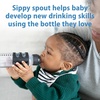image:imageDr Browns Milestones Narrow Sippy Spout Bottle with 100 Silicone EasyGrip Handles and Soft Sippy Spout 8oz250mL Gray 1Pack 6m1 Pack  Black