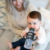 image:imageDr Browns Milestones Narrow Sippy Spout Bottle with 100 Silicone EasyGrip Handles and Soft Sippy Spout 8oz250mL Gray 1Pack 6m1 Pack  Black