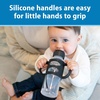 image:imageDr Browns Milestones Narrow Sippy Spout Bottle with 100 Silicone EasyGrip Handles and Soft Sippy Spout 8oz250mL Gray 1Pack 6m1 Pack  Black