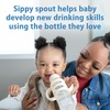 image:imageDr Browns Milestones Narrow Sippy Spout Bottle with 100 Silicone EasyGrip Handles and Soft Sippy Spout 8oz250mL Gray 1Pack 6m1 Pack  Ecru