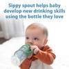 image:imageDr Browns Milestones Narrow Sippy Spout Bottle with 100 Silicone EasyGrip Handles and Soft Sippy Spout 8oz250mL Gray 1Pack 6m1 Pack  Green