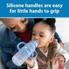 image:imageDr Browns Milestones Narrow Sippy Spout Bottle with 100 Silicone EasyGrip Handles and Soft Sippy Spout 8oz250mL Gray 1Pack 6m1 Pack  Light Blue