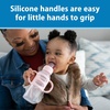 image:imageDr Browns Milestones Narrow Sippy Spout Bottle with 100 Silicone EasyGrip Handles and Soft Sippy Spout 8oz250mL Gray 1Pack 6m1 Pack  Light Pink