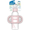image:imageDr Browns Milestones Narrow Sippy Spout Bottle with 100 Silicone EasyGrip Handles and Soft Sippy Spout 8oz250mL Gray 1Pack 6m1 Pack  Light Pink