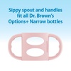 image:imageDr Browns Milestones Narrow Sippy Spout Bottle with 100 Silicone EasyGrip Handles and Soft Sippy Spout 8oz250mL Gray 1Pack 6m1 Pack  Light Pink