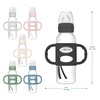image:imageDr Browns Milestones Narrow Sippy Spout Bottle with 100 Silicone EasyGrip Handles and Soft Sippy Spout 8oz250mL Gray 1Pack 6m2 Pack  Light Blue  Gray