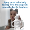 image:imageDr Browns Milestones Narrow Sippy Spout Bottle with 100 Silicone EasyGrip Handles and Soft Sippy Spout 8oz250mL Gray 1Pack 6m2 Pack  Light Blue  Gray