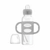 image:imageDr Browns Milestones Narrow Sippy Spout Bottle with 100 Silicone EasyGrip Handles and Soft Sippy Spout 8oz250mL Gray 1Pack 6m2 Pack  Light Blue  Gray