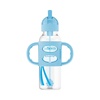 image:imageDr Browns Milestones Narrow Sippy Straw Bottle SpillProof with 100 Silicone Handles and Weighted Straw 8 oz250 mL Gray 6mBlue