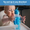 image:imageDr Browns Milestones Narrow Sippy Straw Bottle SpillProof with 100 Silicone Handles and Weighted Straw 8 oz250 mL Gray 6mBlue