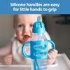 image:imageDr Browns Milestones Narrow Sippy Straw Bottle SpillProof with 100 Silicone Handles and Weighted Straw 8 oz250 mL Gray 6mBlue