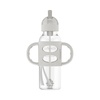 image:imageDr Browns Milestones Narrow Sippy Straw Bottle SpillProof with 100 Silicone Handles and Weighted Straw 8 oz250 mL Gray 6mGray  Pink