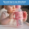 image:imageDr Browns Milestones Narrow Sippy Straw Bottle SpillProof with 100 Silicone Handles and Weighted Straw 8 oz250 mL Gray 6mGray  Pink