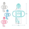 image:imageDr Browns Milestones Narrow Sippy Straw Bottle SpillProof with 100 Silicone Handles and Weighted Straw 8 oz250 mL Gray 6mGray