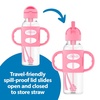 image:imageDr Browns Milestones Narrow Sippy Straw Bottle SpillProof with 100 Silicone Handles and Weighted Straw 8 oz250 mL Gray 6mPink