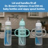 image:imageDr Browns Milestones Narrow Sippy Straw Bottle SpillProof with 100 Silicone Handles and Weighted Straw 8 oz250 mL Gray amp Green 6m