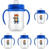 image:imageDr Browns Milestones Soft Spout Sippy Cup with Handles BPAFree Pink Bunny HeroBlue Tiger Hero