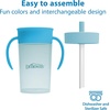 image:imageDr Browns Milestones Straw to 360 Convertible Toddler Training Cup Set with Interchangeable Silicone Straw and 360 Degree Cup Lids Blue Ocean 10 oz300 mL BPAFree 9m 2PackOcean Blue