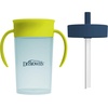 image:imageDr Browns Milestones Straw to 360 Convertible Toddler Training Cup Set with Interchangeable Silicone Straw and 360 Degree Cup Lids Blue Ocean 10 oz300 mL BPAFree 9m 2PackGreen Blue