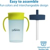 image:imageDr Browns Milestones Straw to 360 Convertible Toddler Training Cup Set with Interchangeable Silicone Straw and 360 Degree Cup Lids Blue Ocean 10 oz300 mL BPAFree 9m 2PackGreen Blue