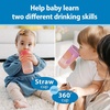 image:imageDr Browns Milestones Straw to 360 Convertible Toddler Training Cup Set with Interchangeable Silicone Straw and 360 Degree Cup Lids Blue Ocean 10 oz300 mL BPAFree 9m 2PackPink Coral