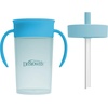 image:imageDr Browns Milestones Straw to 360 Convertible Toddler Training Cup Set with Interchangeable Silicone Straw and 360 Degree Cup Lids Blue Ocean 10 oz300 mL BPAFree 9m 2PackOcean Blue