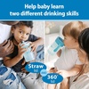 image:imageDr Browns Milestones Straw to 360 Convertible Toddler Training Cup Set with Interchangeable Silicone Straw and 360 Degree Cup Lids Blue Ocean 10 oz300 mL BPAFree 9m 2PackOcean Blue