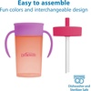 image:imageDr Browns Milestones Straw to 360 Convertible Toddler Training Cup Set with Interchangeable Silicone Straw and 360 Degree Cup Lids Blue Ocean 10 oz300 mL BPAFree 9m 2PackPink Coral