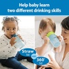 image:imageDr Browns Milestones Straw to 360 Convertible Toddler Training Cup Set with Interchangeable Silicone Straw and 360 Degree Cup Lids Blue Ocean 10 oz300 mL BPAFree 9m 2PackGreen Blue