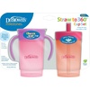 image:imageDr Browns Milestones Straw to 360 Convertible Toddler Training Cup Set with Interchangeable Silicone Straw and 360 Degree Cup Lids Blue Ocean 10 oz300 mL BPAFree 9m 2PackCoral Pink Set