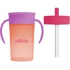image:imageDr Browns Milestones Straw to 360 Convertible Toddler Training Cup Set with Interchangeable Silicone Straw and 360 Degree Cup Lids Blue Ocean 10 oz300 mL BPAFree 9m 2PackPink Coral