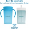 image:imageDr Browns Milestones Straw to 360 Convertible Toddler Training Cup Set with Interchangeable Silicone Straw and 360 Degree Cup Lids Blue Ocean 10 oz300 mL BPAFree 9m 2PackOcean BluesGreen Blues