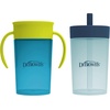 image:imageDr Browns Milestones Straw to 360 Convertible Toddler Training Cup Set with Interchangeable Silicone Straw and 360 Degree Cup Lids Blue Ocean 10 oz300 mL BPAFree 9m 2PackBlue Green Set
