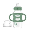 image:imageDr Browns Milestones WideNeck Sippy Spout Bottle with 100 Silicone Handles EasyGrip Handles with Soft Sippy Spout 9oz270mL LightPink amp Ecru 2Pack 6m2 Pack  Green  Gray
