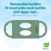 image:imageDr Browns Milestones WideNeck Sippy Spout Bottle with 100 Silicone Handles EasyGrip Handles with Soft Sippy Spout 9oz270mL LightPink amp Ecru 2Pack 6m2 Pack  Green  Gray