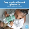 image:imageDr Browns Milestones WideNeck Sippy Spout Bottle with 100 Silicone Handles EasyGrip Handles with Soft Sippy Spout 9oz270mL LightPink amp Ecru 2Pack 6mGrayGreen