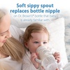image:imageDr Browns Milestones WideNeck Sippy Spout Bottle with 100 Silicone Handles EasyGrip Handles with Soft Sippy Spout 9oz270mL LightPink amp Ecru 2Pack 6m2 Pack  Green  Gray