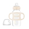 image:imageDr Browns Milestones WideNeck Sippy Spout Bottle with 100 Silicone Handles EasyGrip Handles with Soft Sippy Spout 9oz270mL LightPink amp Ecru 2Pack 6mEcruBlack