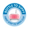 image:imageDr Browns Milestones WideNeck Sippy Spout Bottle with Silicone Handles 9 oz270 mL Ecru 1PackBlue